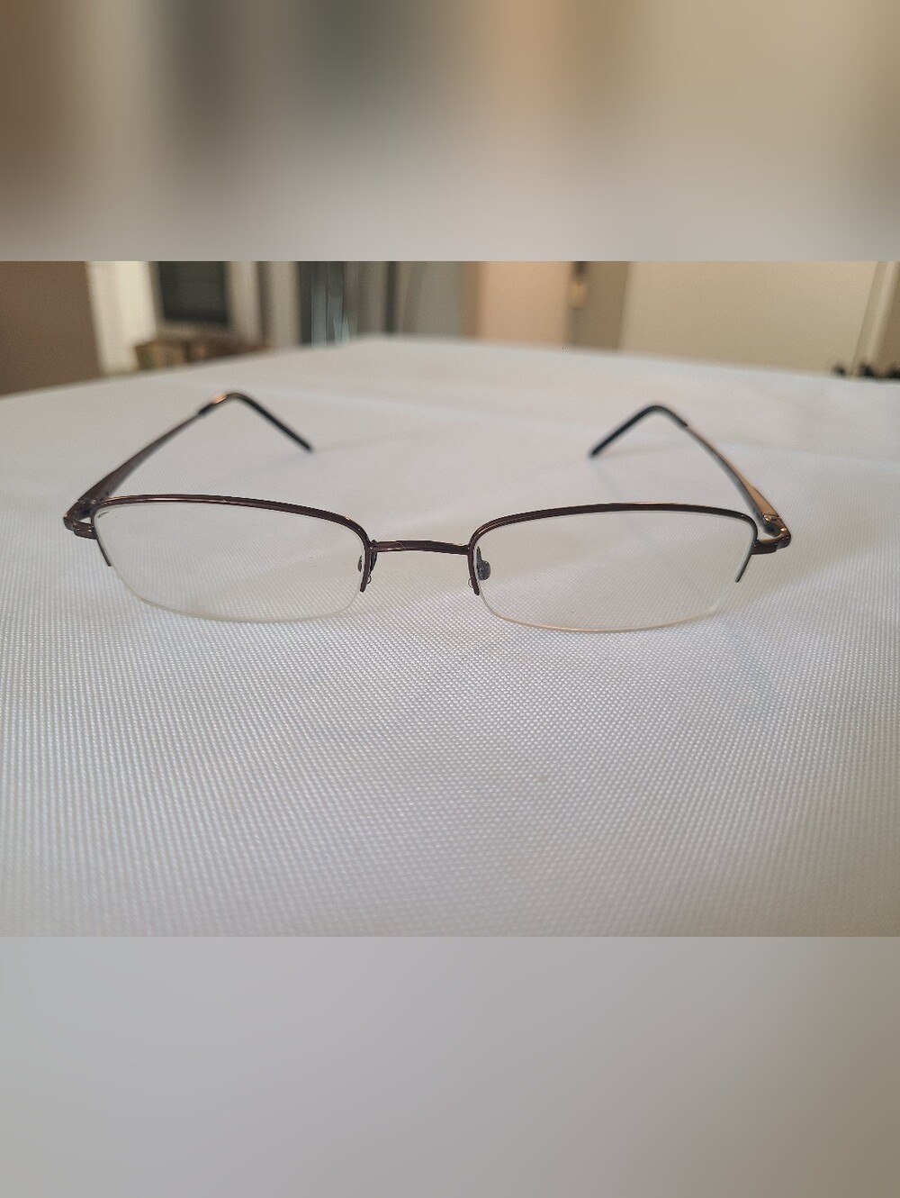Men's Semi-Rimless Eyeglasses in Dark Brown - Lightweight Everyday Style